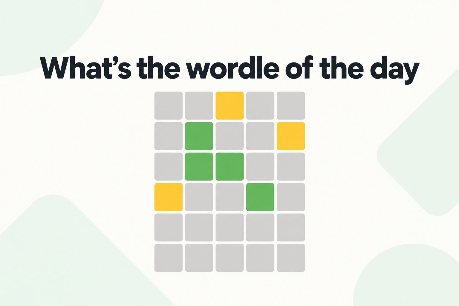 Daily Wordle puzzle displayed on a smartphone with green, yellow, and gray letter tiles