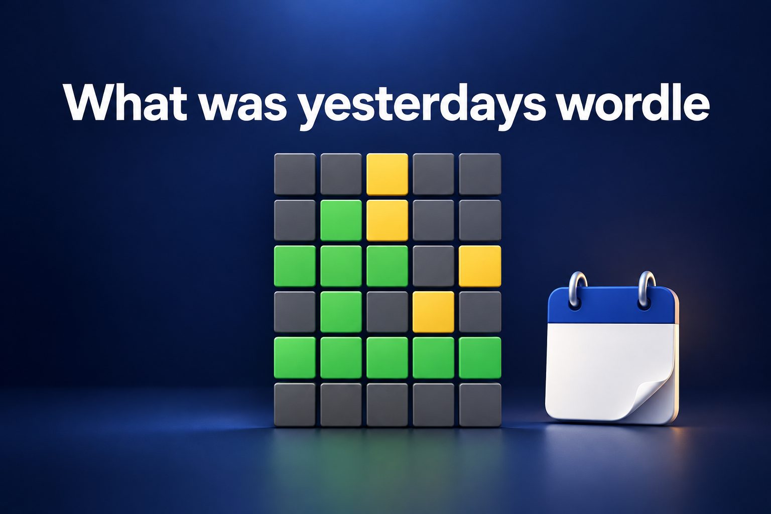 Wordle game grid showing yesterday’s completed puzzle result.